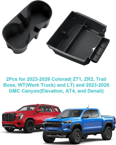 Vista 7 de CDEFG 2 piezas para 2025 2026 Chevy Colorado GMC Canyon Organizador de bandeja para consola central para 2023-2025 2026 Chevy Colorado GMC Canyon