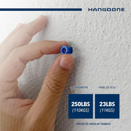 Vista 4 de Anclajes de pared acanalados #10-#12 de 1-1/4 pulgadas con tornillos, paquete de 100, azul, anclaje de plástico para paneles de yeso/hormigón