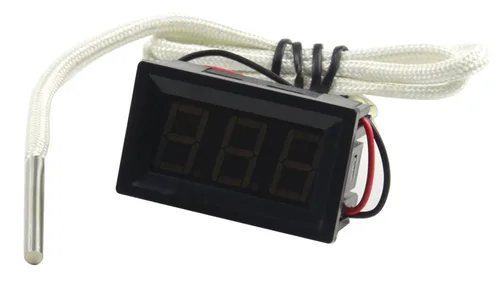 Vista 2 de UCTRONICS -30-800 Grados Centígrados Medidor Digital de Temperatura Azul LED Display Termopar de Tipo K Sensor de Temperatura 2-Cables Protección