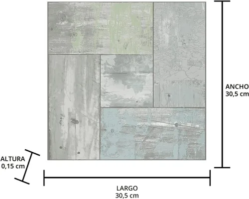 Vista 6 de FloorPops FP3290 Azulejos de suelo adhesivos Boardwalk, color gris