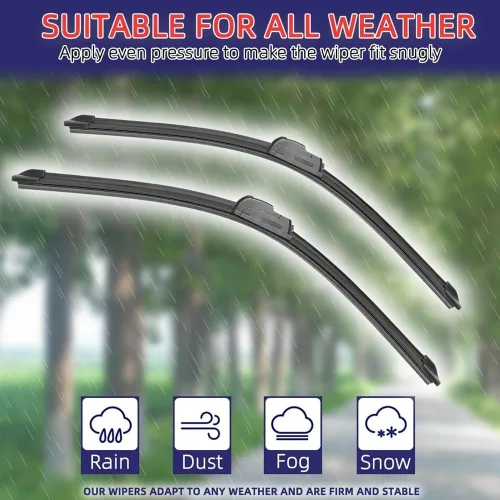 Vista 6 de Car Wiper Compatible with Patrol Y60 1987-1996 Front Wiper Blades Soft Rubber Windscreen Wipers Auto Windshield 18"+18" 450mm + 450mm (Color : 2 PCS)