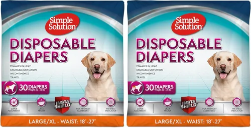 Vista 16 de Simple Solution Pañales desechables para perras, pañal a prueba de fugas para perros, entrenamiento para ir al baño, entrenamiento XS
