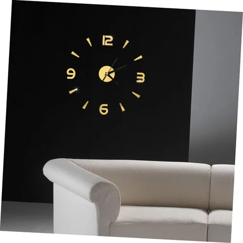 Vista 7 de IMIKEYA Reloj de pared sin marco, reloj de pared dorado, pegatinas de espejo, sin marco, reloj de pared, reloj acrílico, mural, hogar, reloj