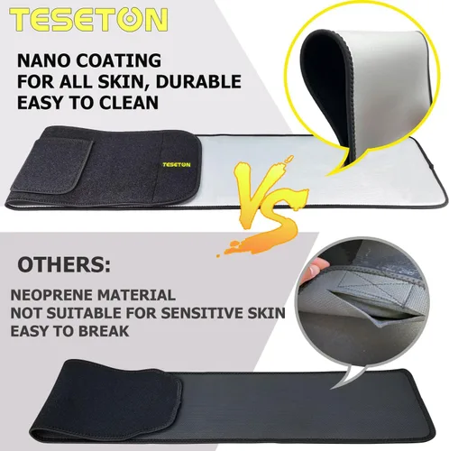 Vista 5 de TESETON Entrenador de Cintura para Mujer y Hombre - Banda de Sudor para Mujeres, Recortador de Cintura para la Grasa del Vientre Inferior, Fácil