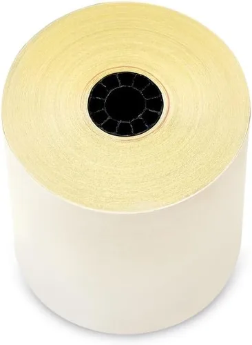 Vista 5 de ShopSmartOnline - Rollos autocopiativos de dos capas de 3 pulgadas x 95 pies, blanco/amarillo (50 rollos - 1 caja) rollos de papel para impresora