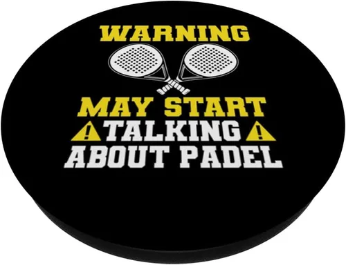 Vista 2 de Advertencia Puede Empezar A Hablar De Paleta De Pádel PopSockets Adhesivo PopGrip