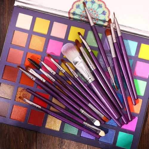 Vista 4 de UCANBE EXOTIC FLAVORS - Paleta de sombra de ojos + 15 brochas de ojos, juego de maquillaje de 48 colores neón brillante mate, sombra de ojos Po.