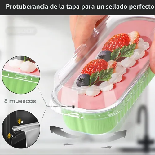 Vista 4 de EUSOAR Forros para magdalenas con tapas, 30 unidades de ramekins de papel de aluminio de 6.8 oz, mini moldes para pan de aluminio desechables 3