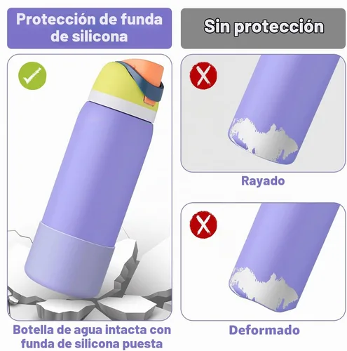 Vista 5 de 2 botas de silicona para botella de agua Owala de 24 onzas, 32 onzas, 40 onzas, funda protectora antideslizante para botellas de agua de acero