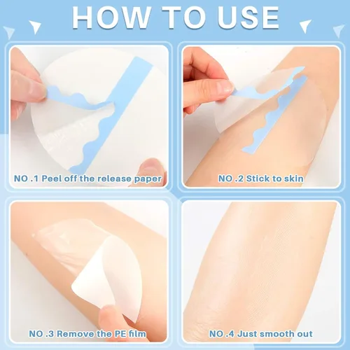Vista 2 de Toulite 48 piezas de calcomanías antirozaduras para el interior del muslo, cintas para muslos, protección contra rozaduras, cinta de prevención