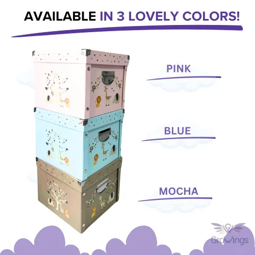 Vista 6 de GroWings Caja de recuerdos para bebés, gran almacenamiento de memoria para recién nacidos, adecuada para niños y niñas, regalos fuertes, duraderos