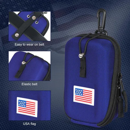 Vista 5 de Craftsman Golf Funda para telémetro con bandera de Estados Unidos, carcasa rígida para Tectectec Callaway, bolsa de transporte universal