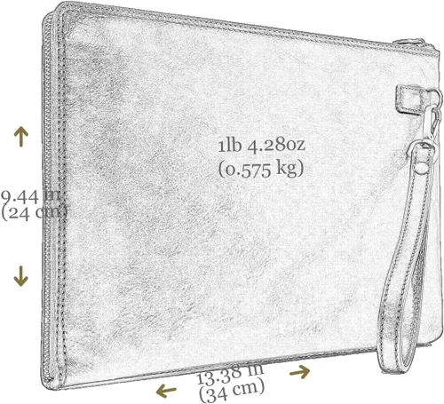 Vista 6 de Bolso de mano de cuero para hombre, organizador de muñeca, maletín hecho a mano en Italia, resistencia al tiempo, Marrón