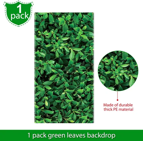 Vista 3 de Tatuo 1 Piezas Telón de Fondo de Hojas Verdes Jumbo para Fotografía Hoja 3D Impermeable Hojas de Árbol Fondo Accesorio para Cabina de Fotos Manteles