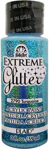 Vista 7 de FolkArt Pintura acrílica Extreme Glitter en varios colores (2 oz), 2792, Rojo