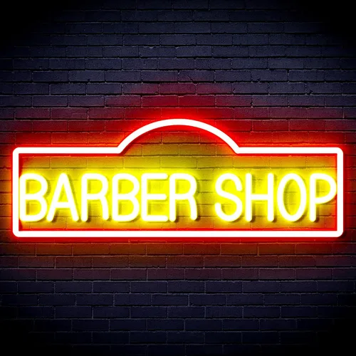 Vista 26 de ADVPRO Señal de neón LED de silicona flexible de Barber Shop - rojo y azul - st16s42-fnu0358-rb