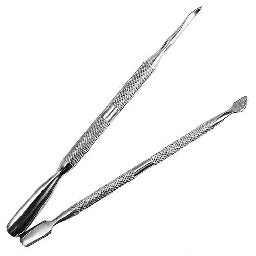 Vista 3 de Set de manicura y pedicura en acero inoxidable con empujador de cutículas, eliminador y herramienta de corte de acero inoxidable. Cortador