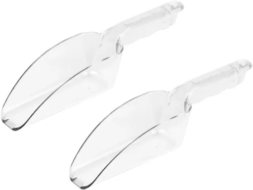 Vista 9 de Soro Essentials - Juego de 2 cucharas de hielo de policarbonato de 6 onzas de color transparente - Cucharas para palas de hielo, cucharas de cocina
