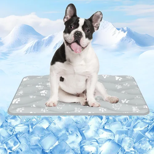 Vista 14 de Rywell Alfombrilla refrescante para perros de 44 x 32 pulgadas con humedad Gris