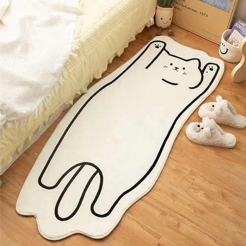 Vista 4 de Alfombra de baño con diseño de gatos, absorbente, antideslizante, súper suave, de dibujos animados, para niños, sala de juegos, dormitorio, lavable
