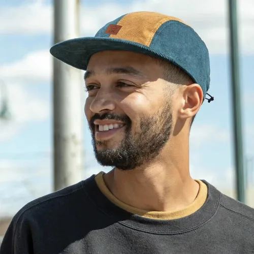 Vista 7 de Croogo Gorra plana de moda para papá, gorra de béisbol de pana urbana, gorra de béisbol de ala plana, gorra de 4 paneles, gorra de árbitro ajustada