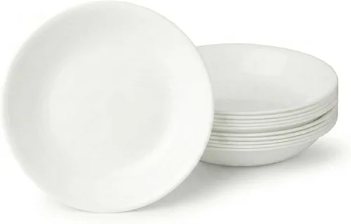Vista 9 de Corelle Vitrelle - Juego de 6 platos para ensalada y aperitivos, vidrio de triple capa y resistente a las astillas, platos redondos ligeros de 6 3/4