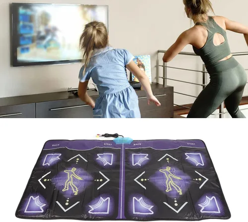 Vista 6 de Diyeeni Tapete electrónico de baile, tapete de baile con asa, doble tapete de pista de baile para adultos y niños, con 100 canciones de baile, 60