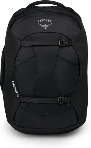 Vista 8 de Mochila de viaje Osprey Farpoint 40L para hombre, negra Negro