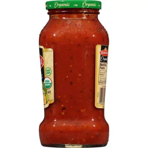 Vista 4 de Bertolli orgánico aceite de oliva salsa de pasta de albahaca y ajo - 4 tarros de vidrio 24 oz680g cada uno