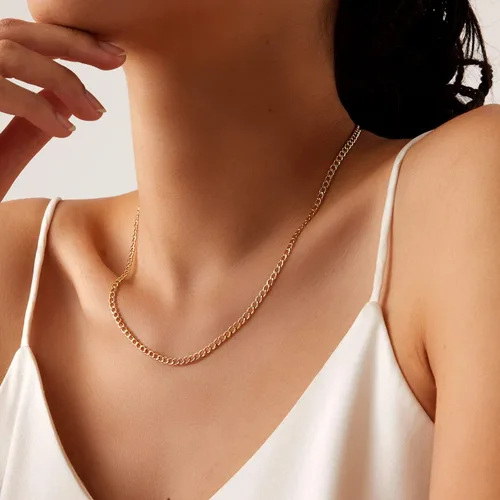 Vista 5 de Jewelry Affairs 10k Yellow Gold Comfort Curb Chain Necklace, 2.6mm
