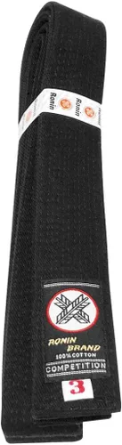 Vista 4 de Ronin Deluxe - Cinturón de algodón negro para karate, judo, tae kwon do, aikido, jujitsu artes marciales