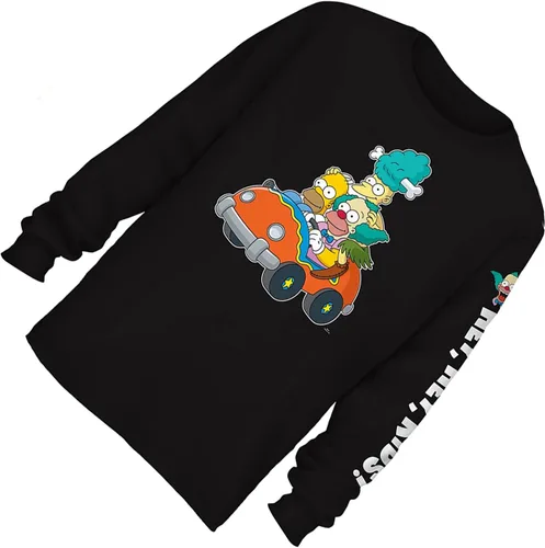 Vista 4 de The Simpsons Camisa clásica de Bart Simpson Homer, Bart, Lisa Tee Camiseta de manga larga para hombre