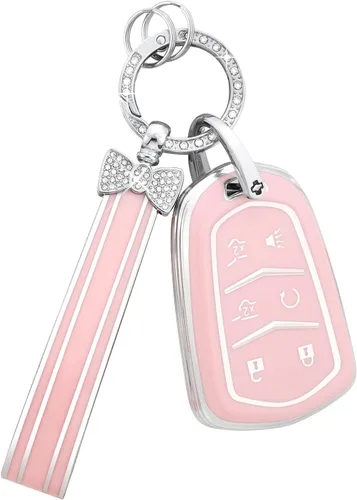 Vista 12 de PIFOOG Funda para llavero Mercedes, 3 botones, color rosa, TPU brillante, accesorios para llaves de automóvil, funda protectora para Mercedes Benz