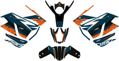 Vista 2 de Nuevo Kit gráfico para KTM 1090/1190 Adventure Decal Sticker (RN-N) (1090 ADVENTURE S, BRILLANTE)