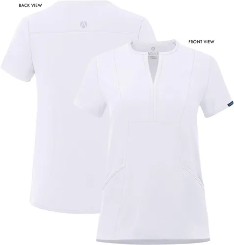 Vista 4 de Adar - Ropa quirúrgica Addition para mujer, blusa médica con cuello en V y muescas