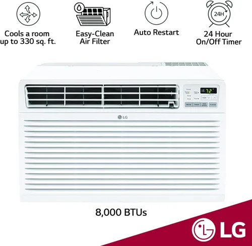 Vista 2 de LG LT0816CER aire acondicionado de 8.000 BTU con instalación para pared