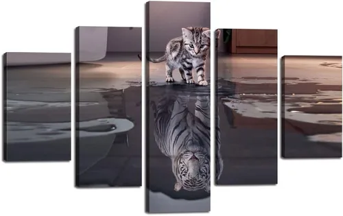 Vista 72 de 5 piezas de pintura sobre lienzo ardiente de fénix dibujado en estilo heráldico fuego fénix arte de pared vintage impresiones obras de arte arte