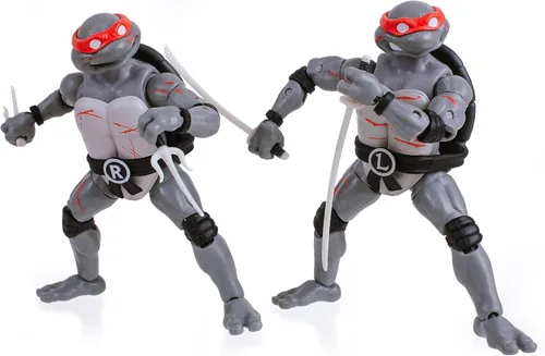 Vista 6 de Teenage Mutant Ninja Turtles BST AXN Battle Damaged - Figura de acción de 5 pulgadas, paquete de 4 en caja de pizza