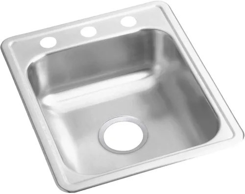 Vista 21 de Elkay D11515 Dayton Fregadero de Cocina de Acero Inoxidable de 15" con Instalación Empotrada de Una Sola Cubeta - 1 Orificio para Grifo