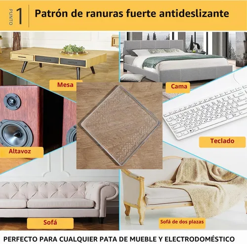 Vista 3 de Almohadillas Antideslizantes para Muebles, 12 Piezas Transparentes Sin Deslizamiento Agarraderas para Muebles, Almohadillas Autoadhesivas