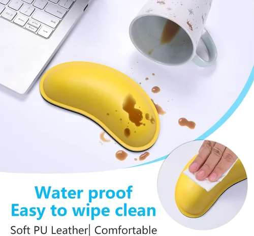 Vista 5 de Dapesuom Reposamuñecas para ratón, soporte ergonómico de espuma viscoelástica para muñeca de ratón, almohadilla de descanso para mano de cuero tipo