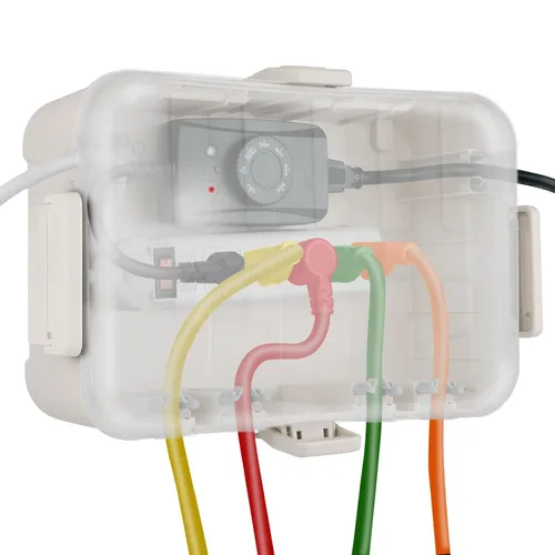Vista 17 de IP55 Pequeña caja eléctrica al aire libre impermeable, para regleta Inner 5.9 x 3.2 x 1.8inch, Extension Cord Cover with Detachable Awning Covers