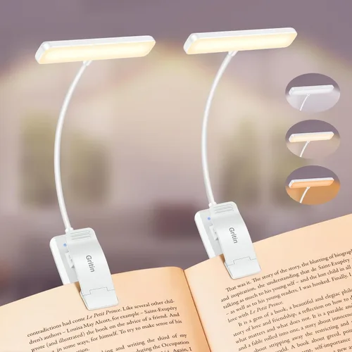 Vista 12 de Gritin Luz de libro recargable de 19 LED para leer en la cama Blanco