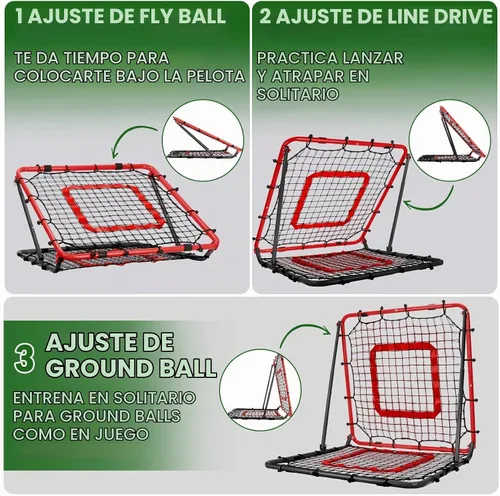 Vista 3 de BaseGoal Dual-Sided Baseball Softball Rebounder Net,33.5x33.5in