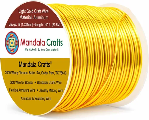 Vista 177 de Mandala Crafts - Alambre de aluminio anodizado de calibre 22 para hacer joyas - 137.2 m de alambre flexible surtido y coloreado - Doble para bonsái