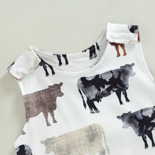 Vista 5 de Mubineo Mameluco sin mangas para bebé, niño, niña, de verano, vaquera, ropa unisex