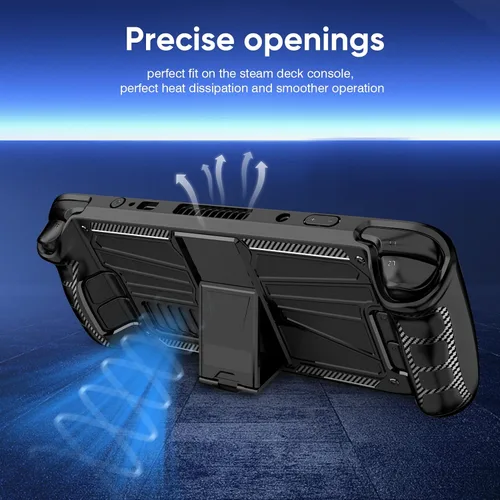 Vista 6 de Kickstand Protective Case Compatible with Steam Deck Adjustable Stream Deck Case with Steam Deck Screen Protector Steam Deck Touchpad Protector Skin
