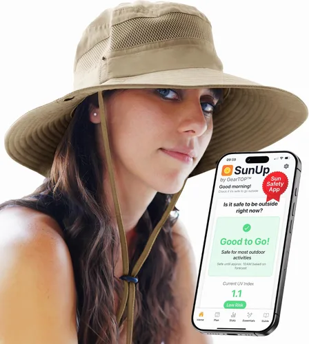 Vista 10 de GearTOP Safari Hat for Men Sun Hats for Women UV Protection UPF 50+ Fishing, Gardening, Hiking Hat (22-23 1/2")