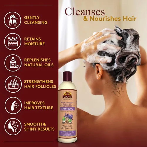 Vista 3 de OKAY Champú Jabón Negro Para Todo Tipo De Cabello Y Texturas