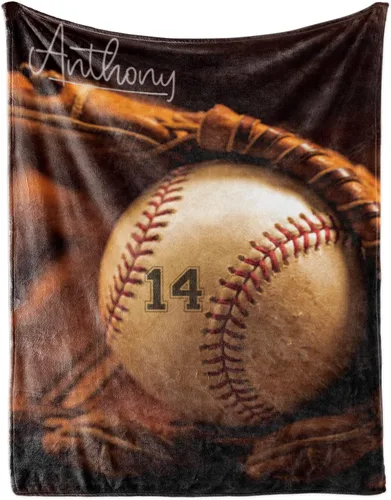 Vista 27 de Manta suave personalizada para bebés: manta de diseño de béisbol personalizada para niños con nombre y número, regalos de ropa de cama para bebés